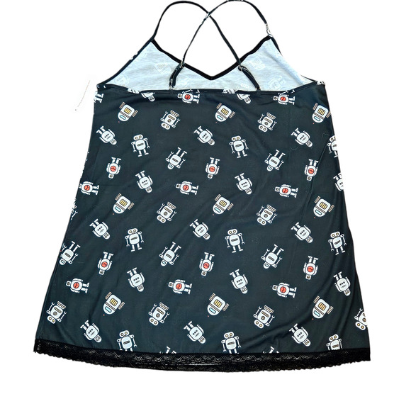 Modcloth x Breakfast for Dinner Sleep Bright Nightgown Robot Print Womens XLarge - Picture 3 of 6